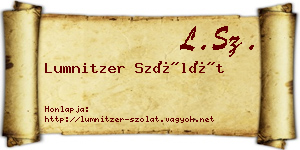 Lumnitzer Szólát névjegykártya